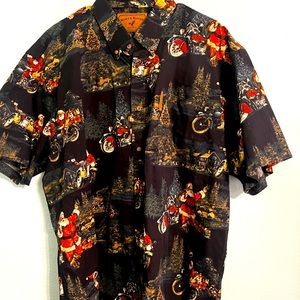 Santa Riding Motorcycle Hawaiian Style Shirt, North River Outfitters, XXL